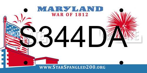 S344DA Maryland License Plate