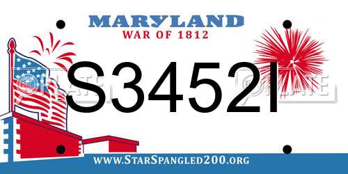 S3452I Maryland License Plate
