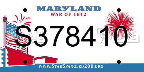 S378410 Maryland License Plate