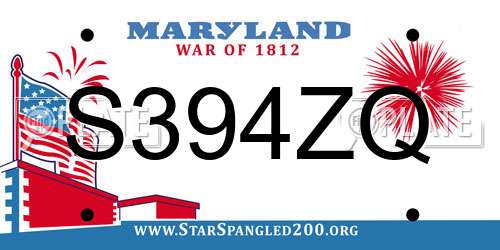 S394ZQ Maryland License Plate