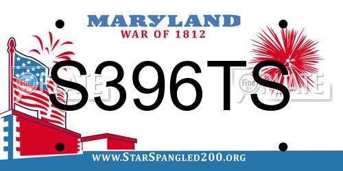 S396TS Maryland License Plate