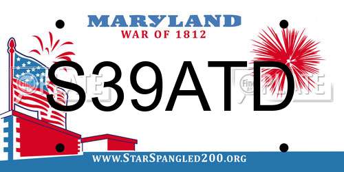 S39ATD Maryland License Plate