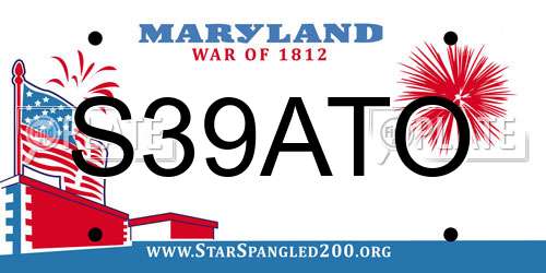 S39ATO Maryland License Plate