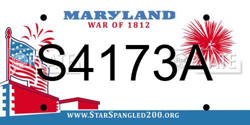 S4173A Maryland License Plate