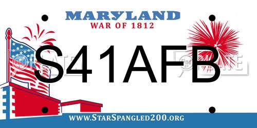 S41AFB Maryland License Plate