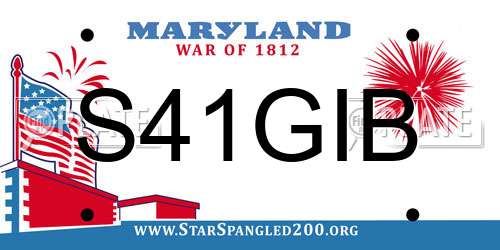 S41GIB Maryland License Plate