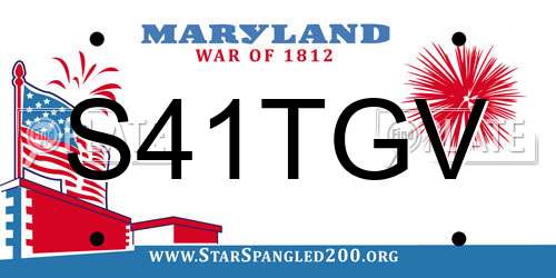 S41TGV Maryland License Plate