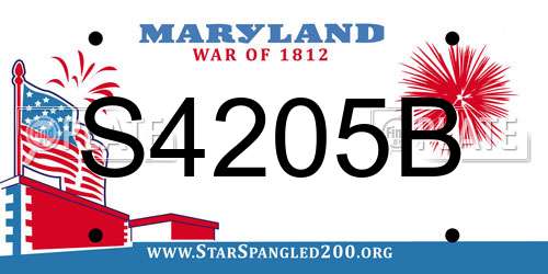 S4205B Maryland License Plate