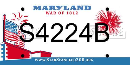 S4224B Maryland License Plate