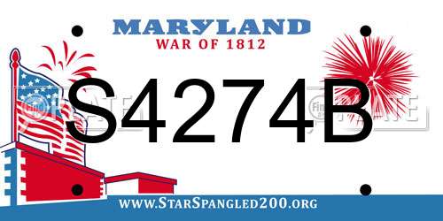 S4274B Maryland License Plate
