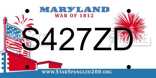S427ZD Maryland License Plate