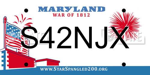 S42NJX Maryland License Plate