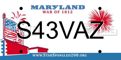 S43VAZ Maryland License Plate