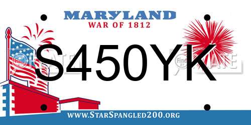 S450YK Maryland License Plate