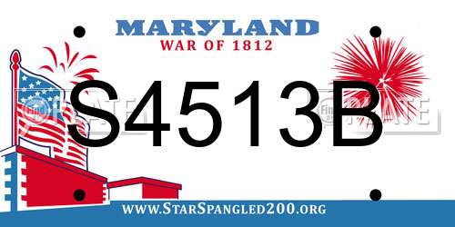 S4513B Maryland License Plate