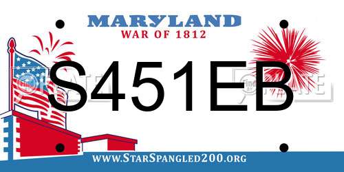 S451EB Maryland License Plate