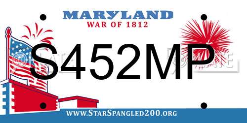 S452MP Maryland License Plate