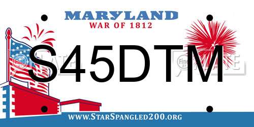 S45DTM Maryland License Plate