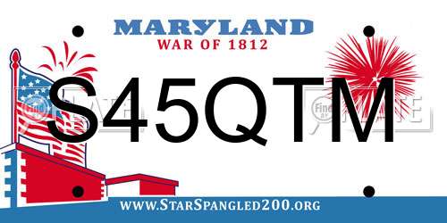 S45QTM Maryland License Plate
