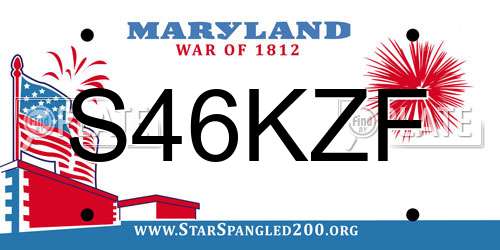 S46KZF Maryland License Plate