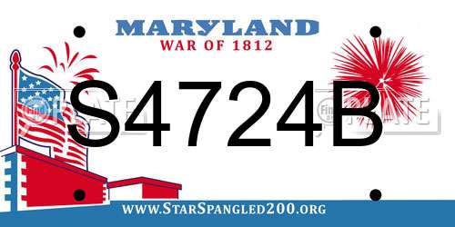 S4724B Maryland License Plate