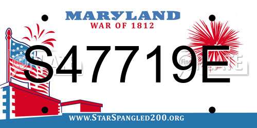 S47719E Maryland License Plate