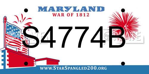 S4774B Maryland License Plate