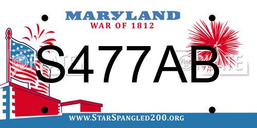 S477AB Maryland License Plate
