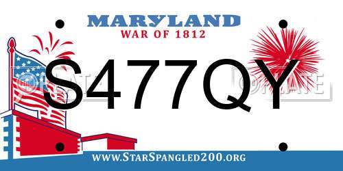 S477QY Maryland License Plate