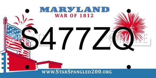 S477ZQ Maryland License Plate