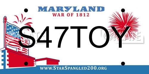 S47TOY Maryland License Plate