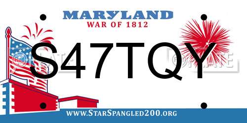 S47TQY Maryland License Plate