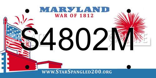 S4802M Maryland License Plate