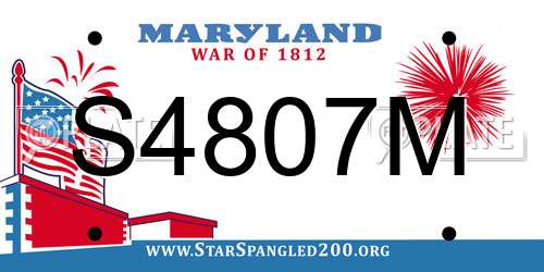 S4807M Maryland License Plate