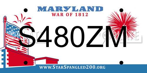 S480ZM Maryland License Plate