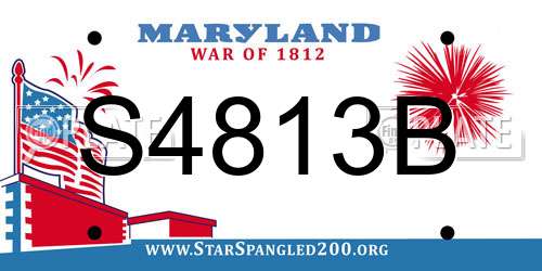 S4813B Maryland License Plate