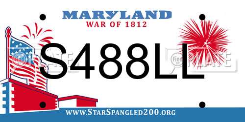 S488LL Maryland License Plate