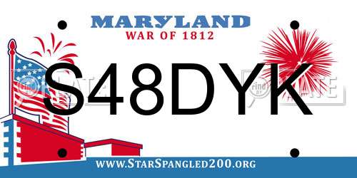 S48DYK Maryland License Plate