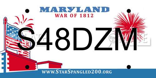 S48DZM Maryland License Plate