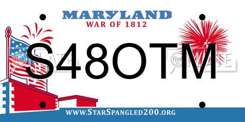 S48OTM Maryland License Plate
