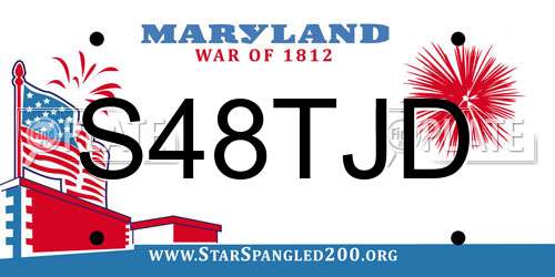 S48TJD Maryland License Plate
