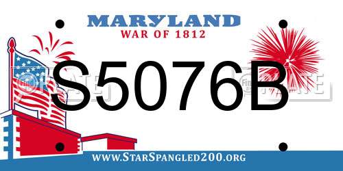 S5076B Maryland License Plate