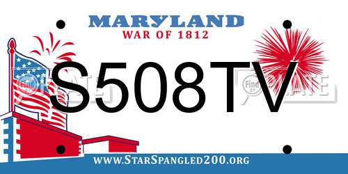 S508TV Maryland License Plate