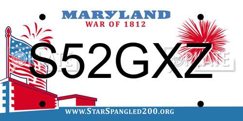 S52GXZ Maryland License Plate