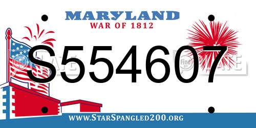 S554607 Maryland License Plate