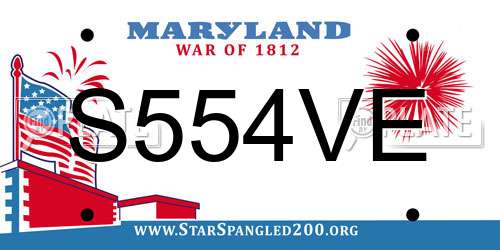 S554VE Maryland License Plate