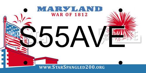 S55AVE Maryland License Plate