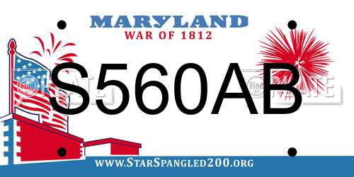 S560AB Maryland License Plate
