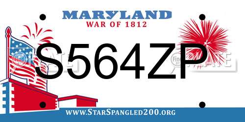 S564ZP Maryland License Plate