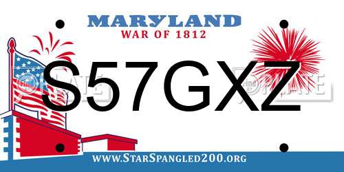 S57GXZ Maryland License Plate